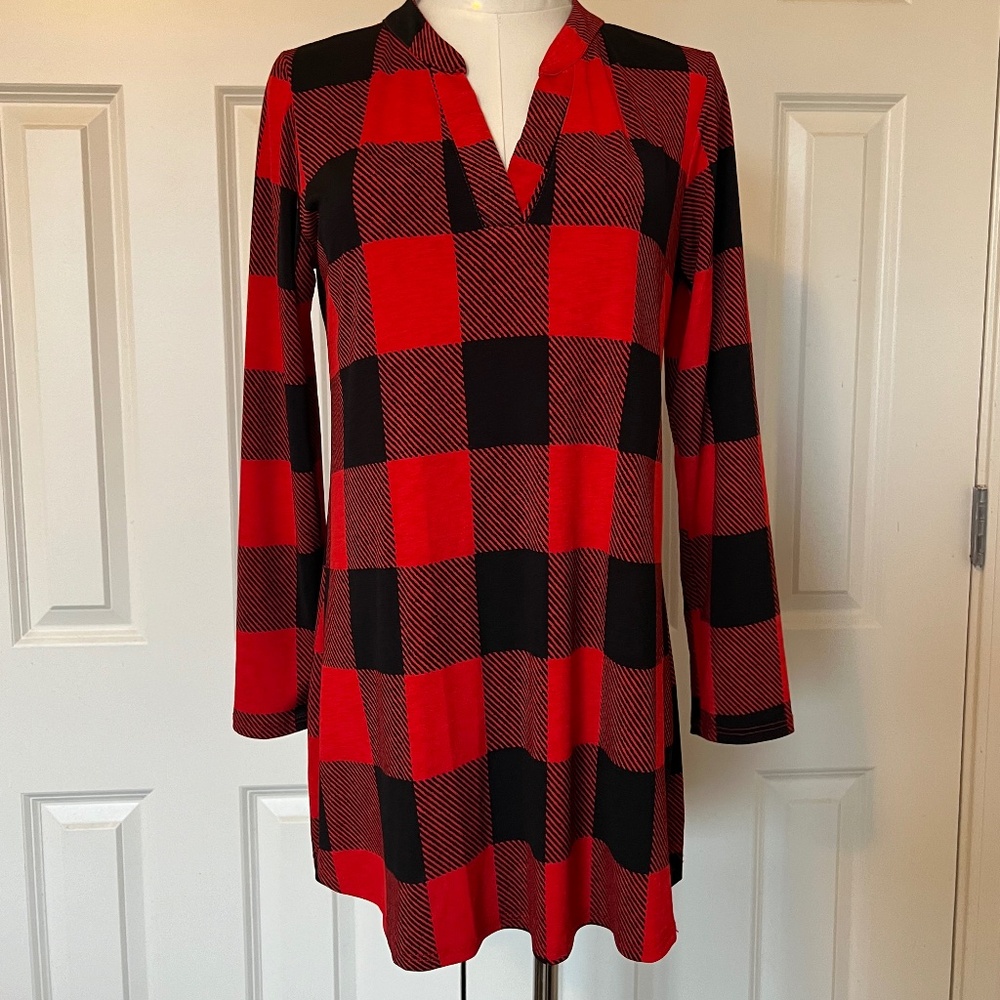 Pink Lily Buffalo Plaid Tunic